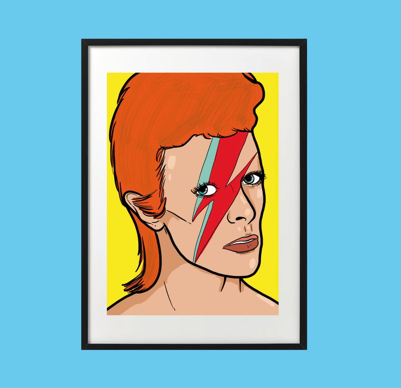 Impresión de pared A4 de Bowie