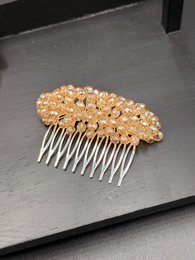 Peineta de cristal dorado claro para peinados de novia