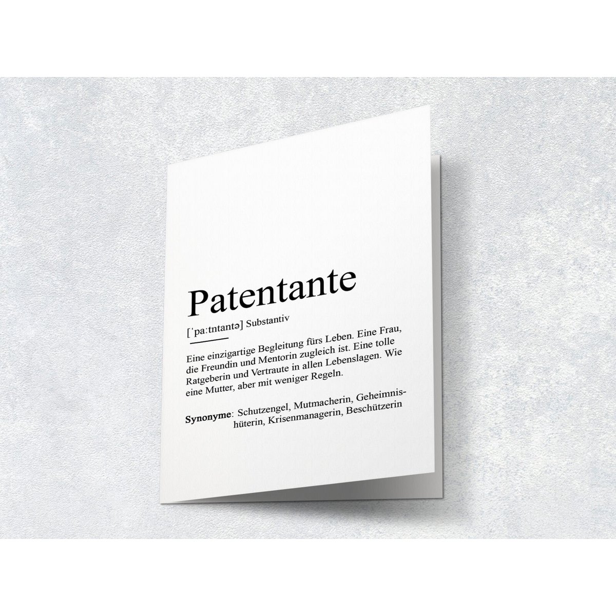 Definition "godmother" greeting card