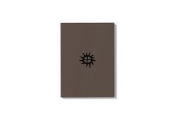 Makeup pouch with sun symbol design, made of durable material.