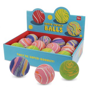 Super-swirly bouncy balls