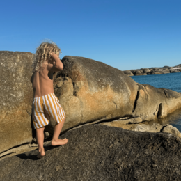 Badeshorts – Gelb/Weiß – Flow
