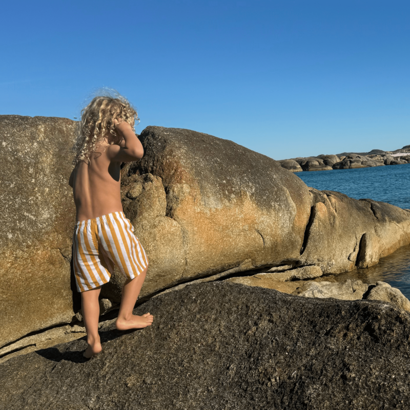 Badeshorts – Gelb/Weiß – Flow