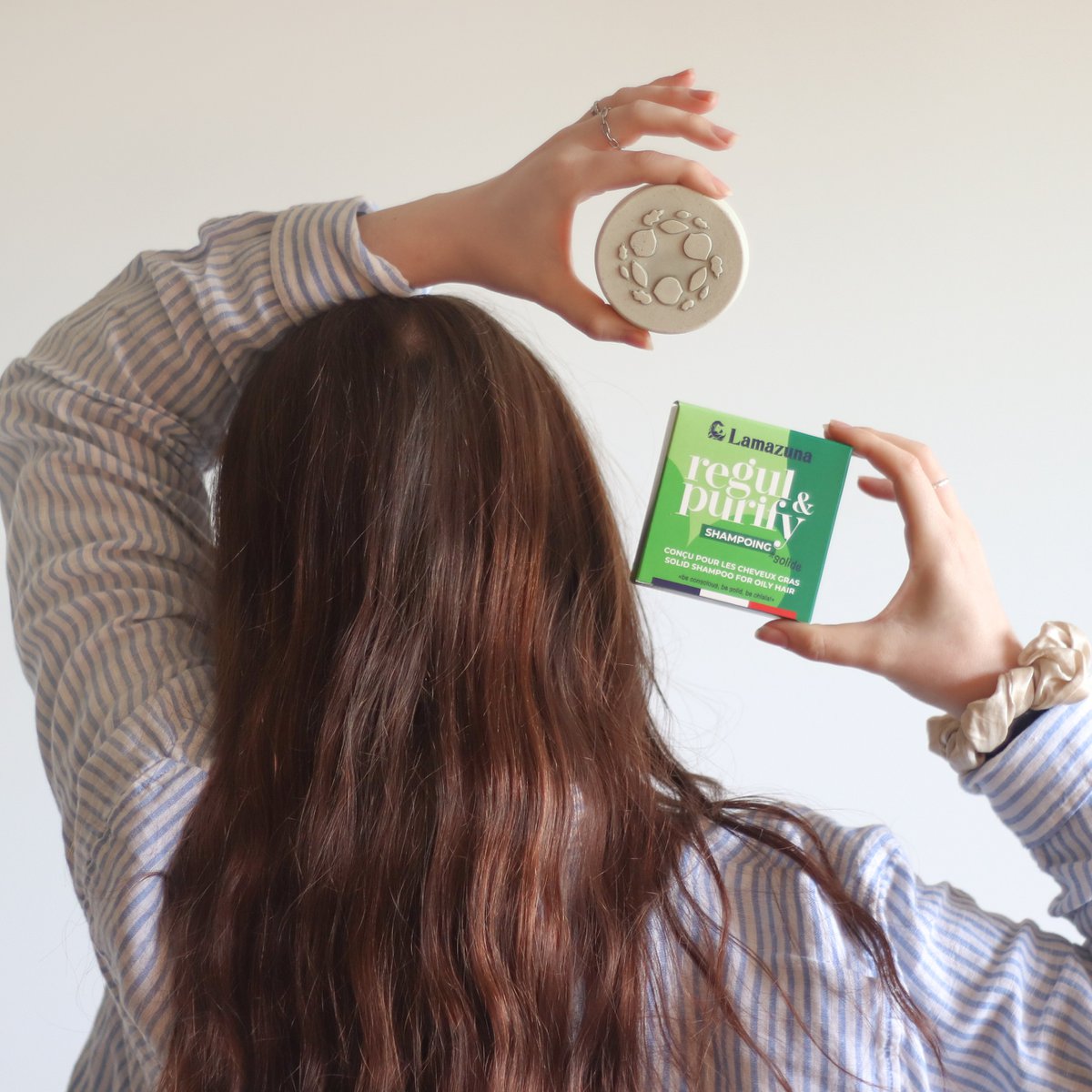Shampoing solide cheveux gras - Spiruline et argile verte - Regul & Purify