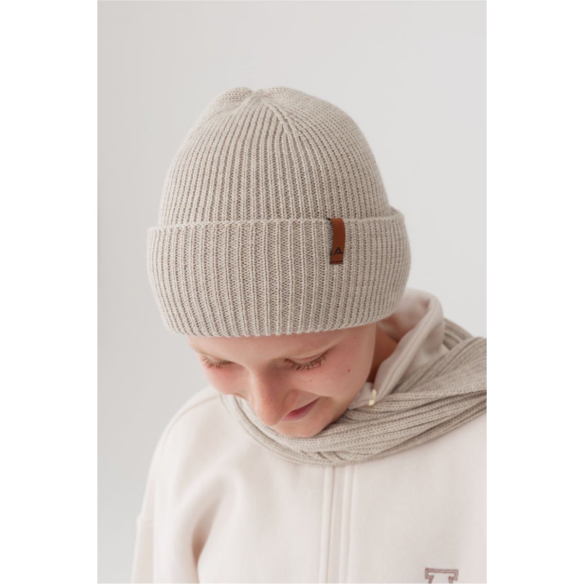 Gorro HARRY – 100% lana merino – beige [B2B]