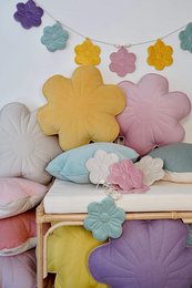 Guirlande fleurie velours "Bouquet arc-en-ciel"