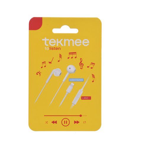 Tekme Lightning Stereo-oordopjes met microfoon – Wit