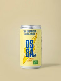 Refreshing ginger and lemon juice drink in a can. Organic, vegan, and made with natural ingredients.