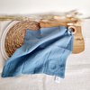 Schmusetuch mit Beißring aus Buche - Graublau