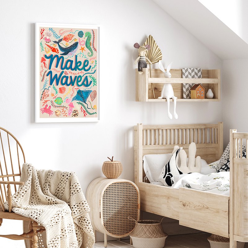Machen Sie Wellen Sea Life Kunstdruck