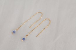 Threader Oorbellen Howliet & Blauwe Aventurijn - Goud
