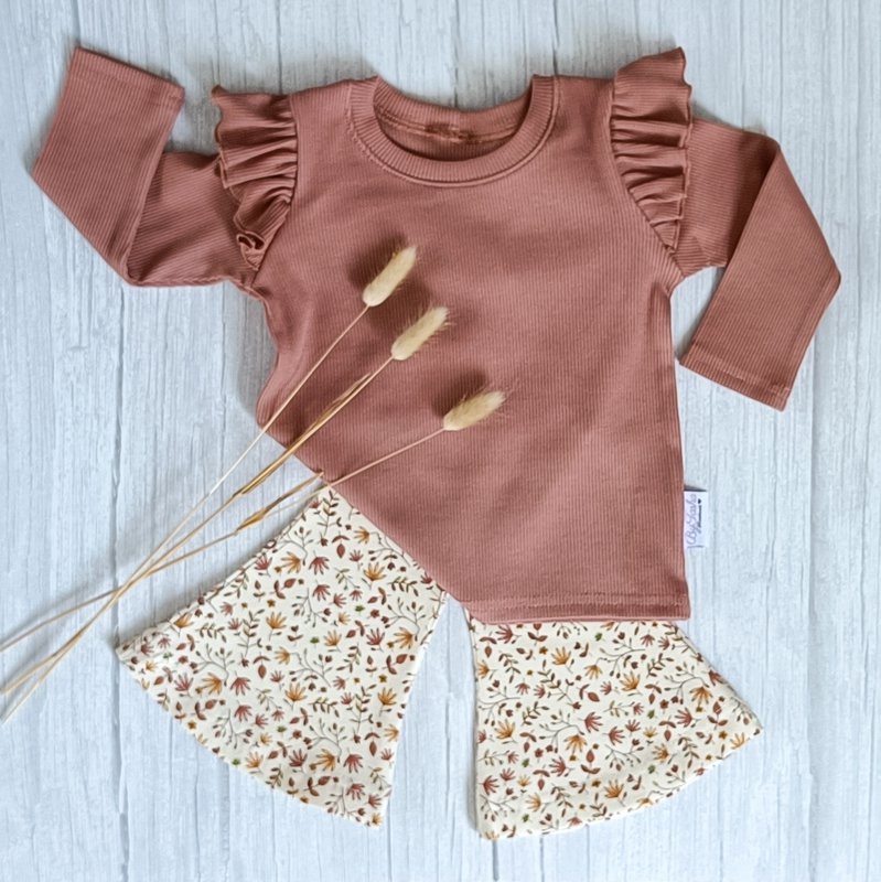 Ruffle Longsleeve Rib Jersey Clayrose