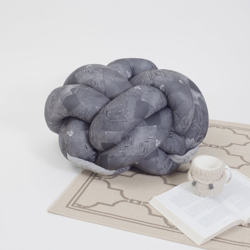 Knotty Knot Large Knot Cushion - Black Jeans