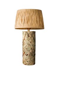 Tischlampe aus Bast und Alpenheu Ø 8 x 21 (Fuß) cm E14