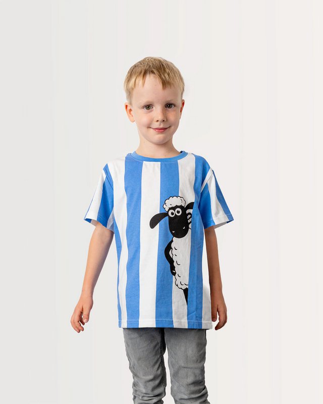 Koaa - Shaun Das Schaf «Smile» Stripes - T-shirt bleu
