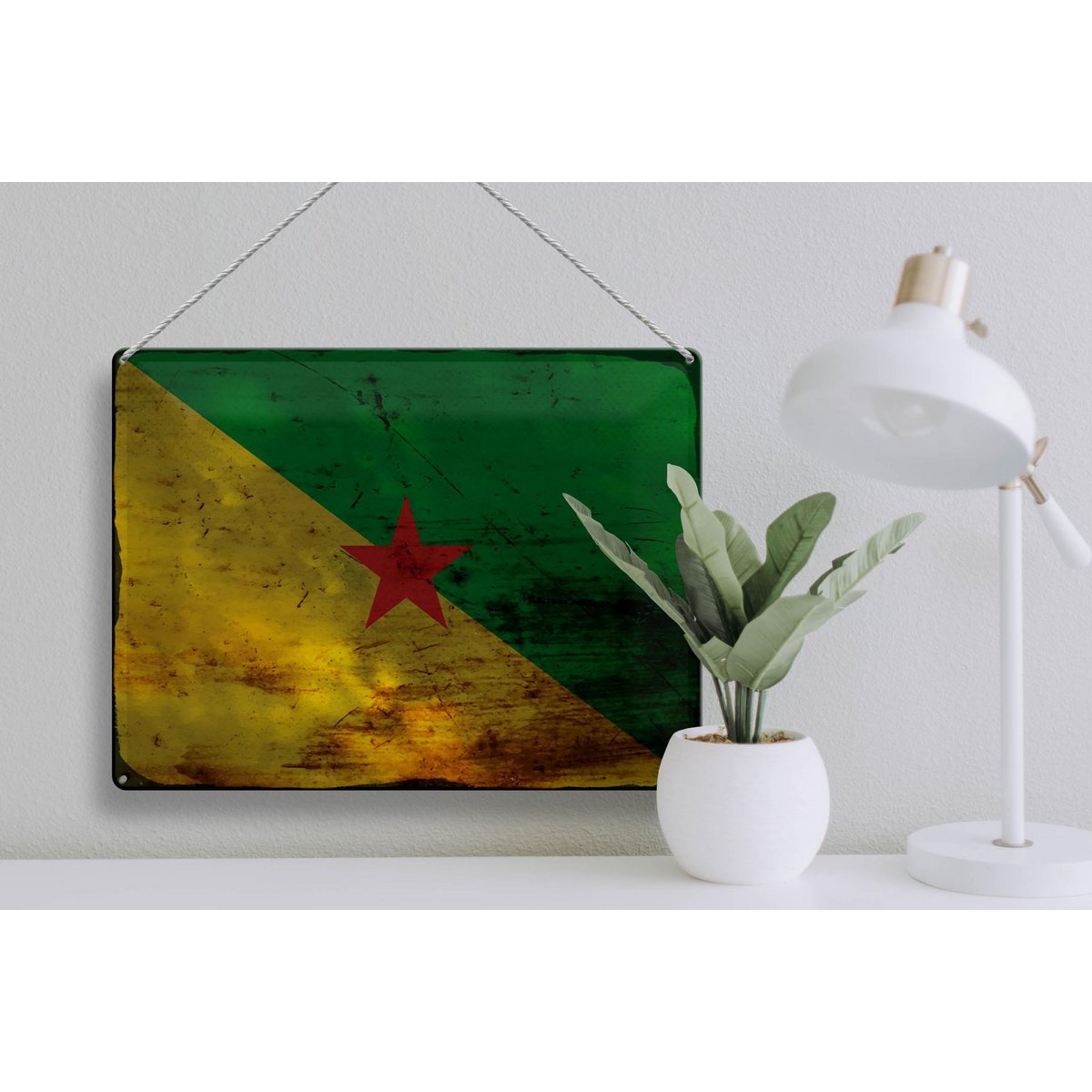 Tin Sign Flag French Guiana 40x30cm Flag Rust