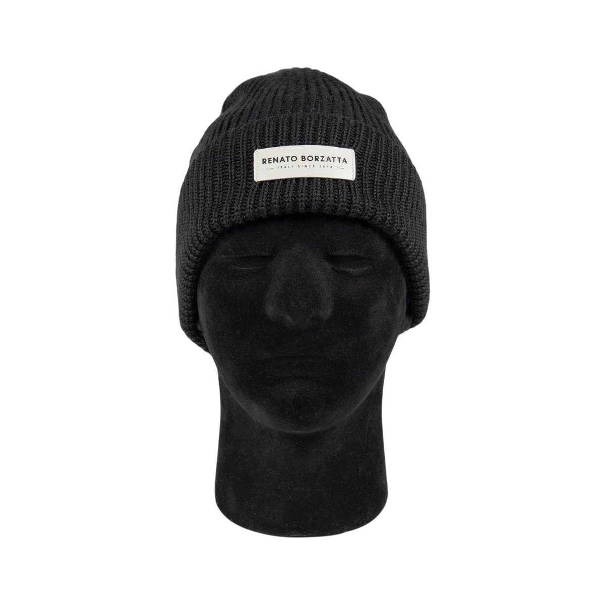 RB5003A | Mixed Cervine shirt cap Lana Made in Italy. Black color - single size