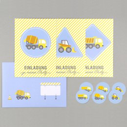 Einladungs-Set Baustelle Bob
