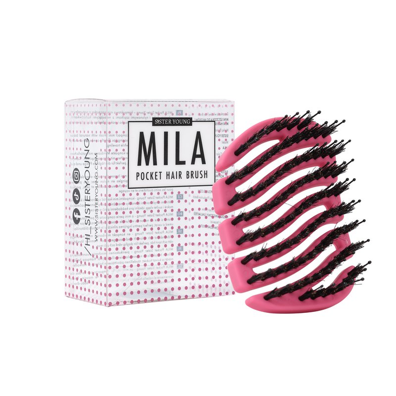 Sister Young l MILA - mini cepillo con cerdas naturales de jabalí y púas de nailon