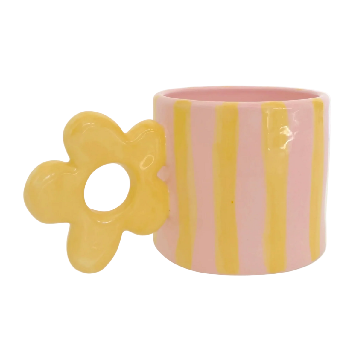Blumen Krus- Håndlavet keramisk strippet blomsterhåndtag 450ml
