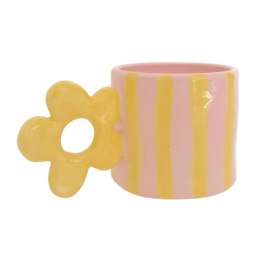 Kubek Blumen - Ręcznie wykonany ceramiczny uchwyt w kształcie kwiatka 450ml