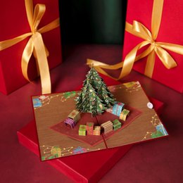 Christmas tree with gifts pop-up card