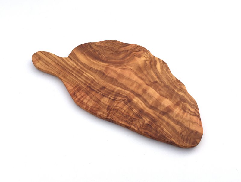 Ontbijtplank met handvat 22 cm extra plat Lichtgewicht gemaakt van olijfhout