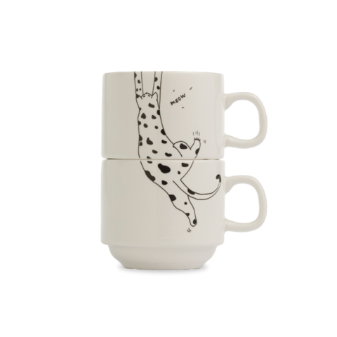 Stapelbare Tassen Meow (Set*2)