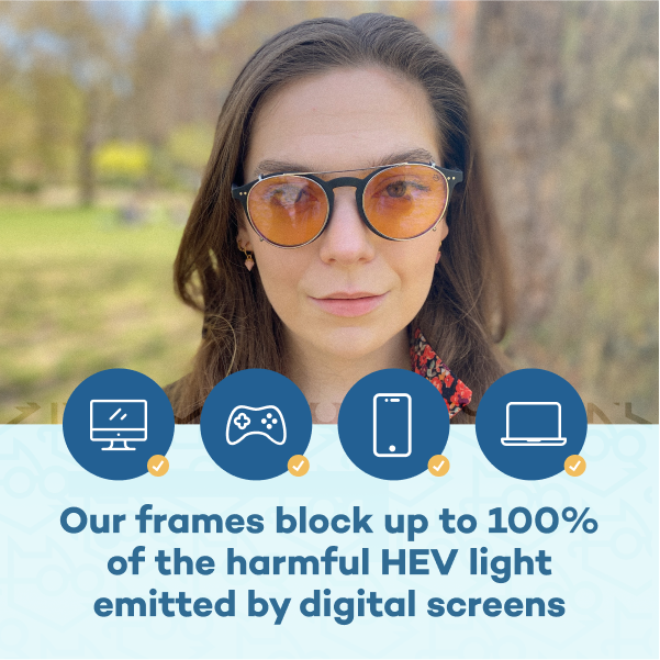 Lennon Blue Light Glasses - Everyday Lens met Heavy Duty Clip-on (zwart frame)