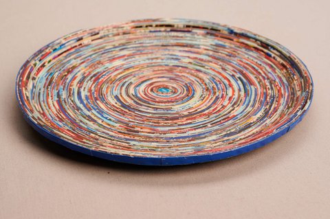 Großes Dekotablett aus Recyclingpapier "Kampala L"
