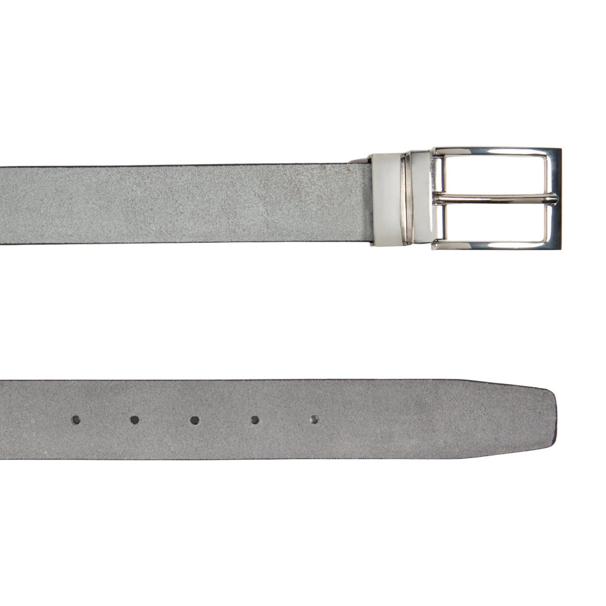 K4002AFB | Doubleface Men's Belt in Genuine Leather, Smooth and Suede. Color Black / Gray. Dimensions: 125 x 3.5 x 0.5 cm (waistline 110 cm). Packaging: rigid bottom/lid Gift Box