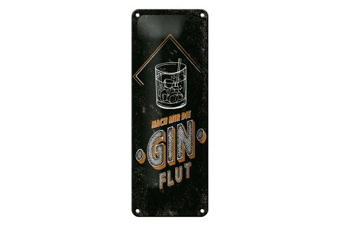 Blikken bord met de tekst 27x10 cm Na mij het decoratieve bord GINFLUT