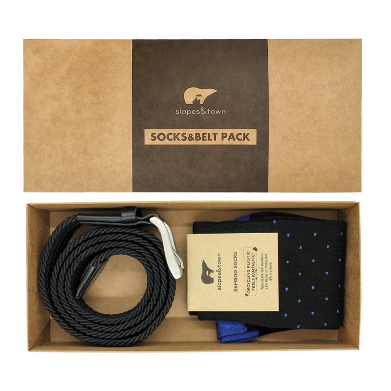 Confezione regalo cintura Virgil Special Edition e calzini Black Dot