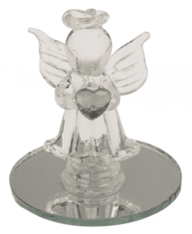 Glass Angel with Heart, 5 cm,