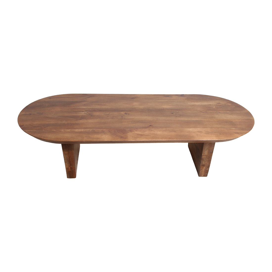 Bullnose mangohouten salontafel bruin - 140x60x35 cm