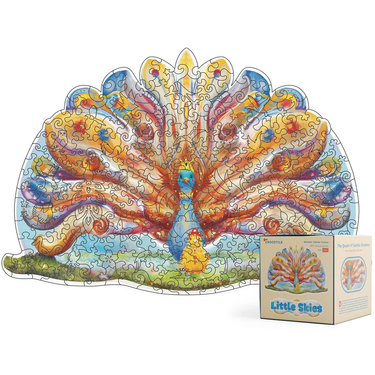 Zarina, The Queen of Gentle Dreams - Peacock Themed Wooden Jigsaw Puzzle