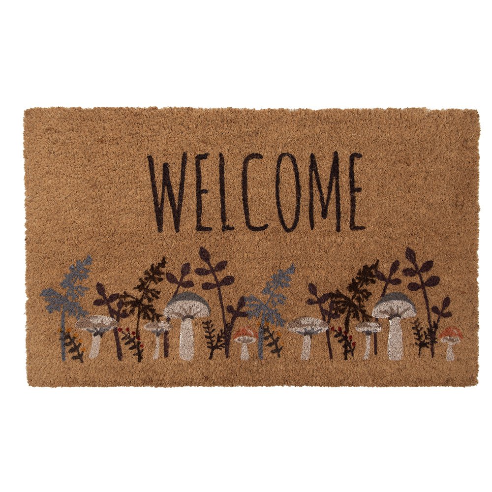 Doormat 75x45 cm Brown Coconut Mushrooms Coconut mat
