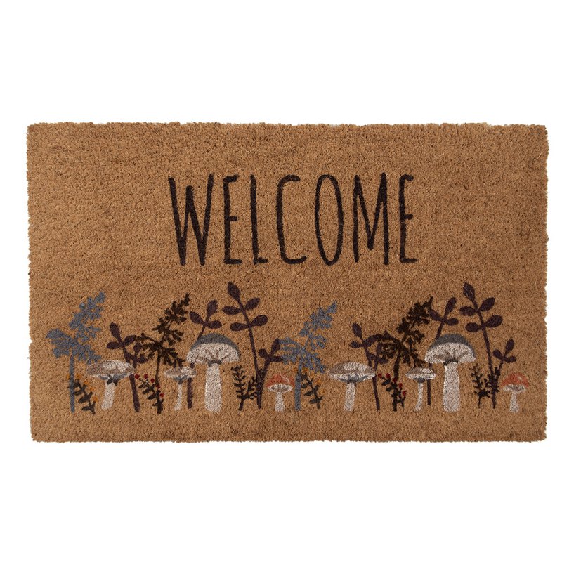 Doormat 75x45 cm Brown Coconut Mushrooms Coconut mat