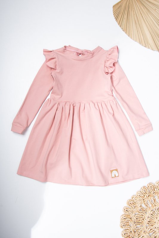 Baby pige Pink Flutter ærmekjole