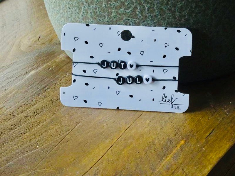 Armbänder Jut & Jul Schwarz und Weiß 2 Stück