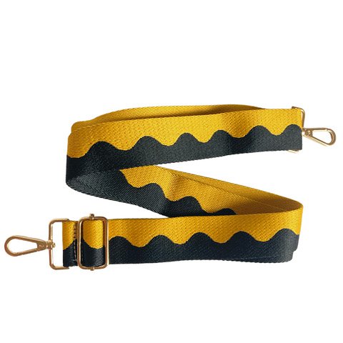 Correa para bolso - Waves negro amarillo