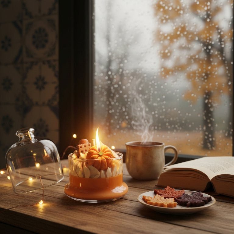 CREATIVE Vela de postre de calabaza picante, aroma a canela hecha a mano Duftkerze