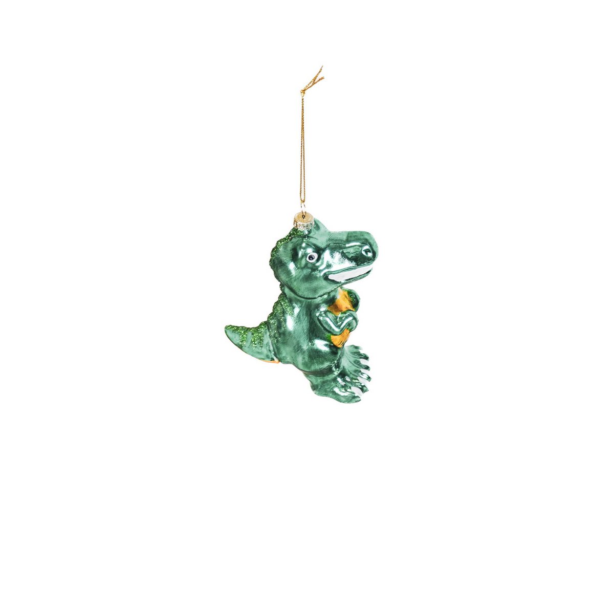 Appendiabiti Natalizio - Dino - Vetro - Verde - 4,5x9,5x12,5cm