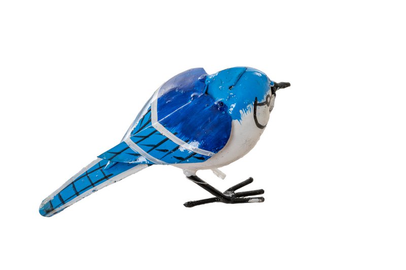 Håndlavet genbrugsmetal Blue Jay medium