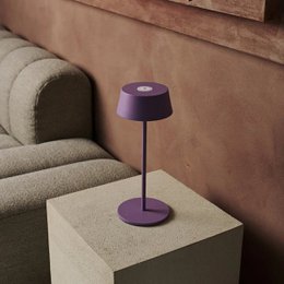 Lámpara de mesa recargable Hugo Violet Lila
