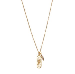 All Seeing Eye Smoky Quartz and Citrine Necklace - Gold