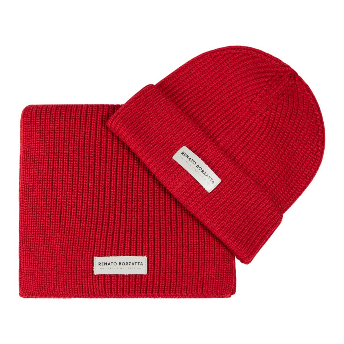 RB5004V | Sharp set and cap in a mixed Made in Italy wool shirt. Red color - single size