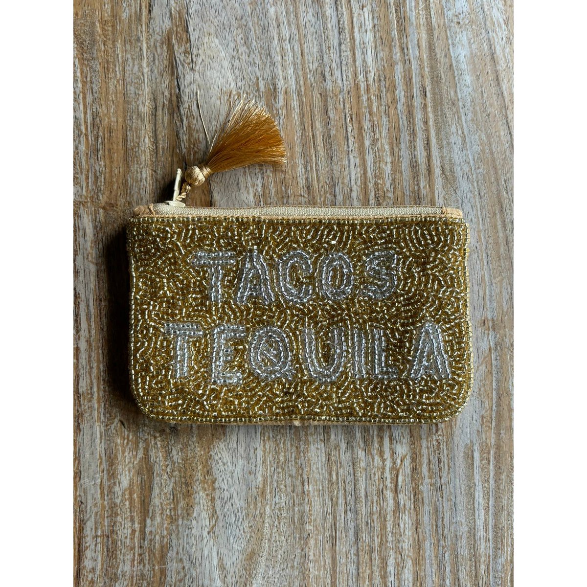 Custodia per tequilla con tacos e perline realizzata a mano * Regalo *
