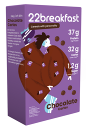 Chocolate-flavored granola with crunchy chocolate pieces. High in fiber and protein, a nutritious breakfast option.