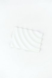 Soap dish made from recycled PET pearl white ripple